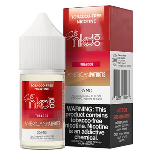 Nkd 100 Tobacco-Free SALTS Tobacco – American Patriots – 30ml / 35mg