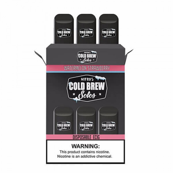Nitro’s Cold Brew Solos – Disposable Device – Watermelon Strawberry Ice – 3 Pack / 50mg