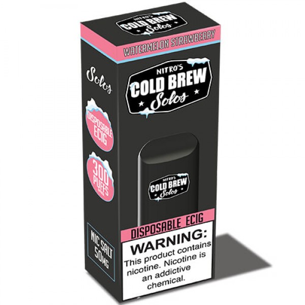 Nitro’s Cold Brew Solos – Disposable Device – Watermelon Strawberry – 3 Pack / 50mg