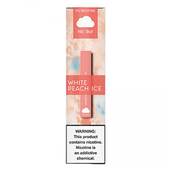 Nic Bar – Disposable Vape Device – White Peach Ice – Single / 50mg
