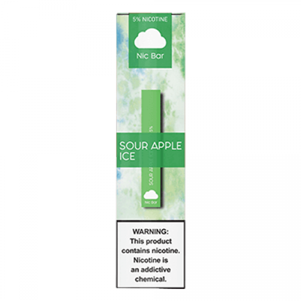 Nic Bar – Disposable Vape Device – Sour Apple Ice – Single / 50mg