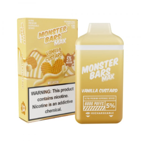 Monster MAX Bars – Disposable Vape Device – Vanilla Custard – Single (12ml) / 50mg