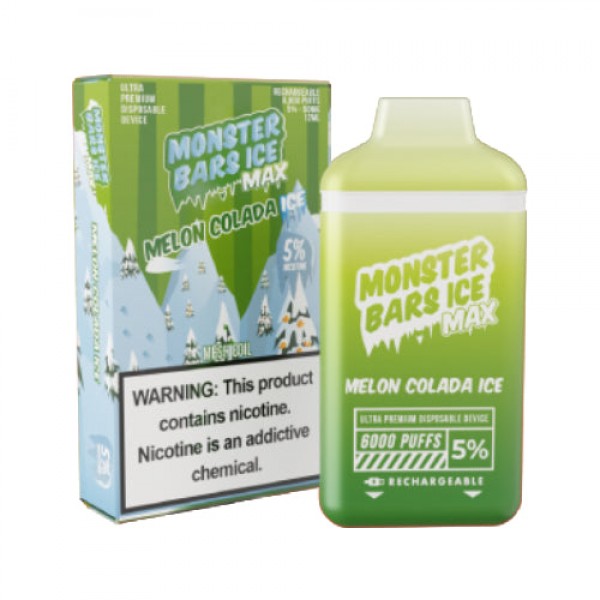 Monster MAX Bars – Disposable Vape Device – Iced Melon Colada – Single (12ml) / 50mg