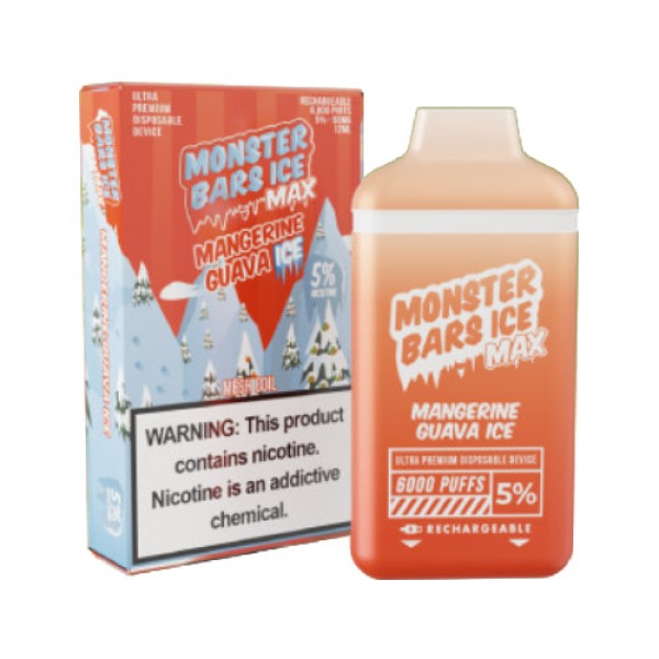 Monster MAX Bars – Disposable Vape Device – Iced Mangerine Guava – Single (12ml) / 50mg