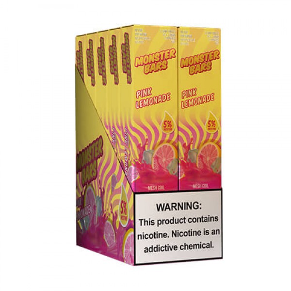 Monster Bars 3500 – Disposable Vape Device – Pink Lemonade – 10 Pack / 50mg