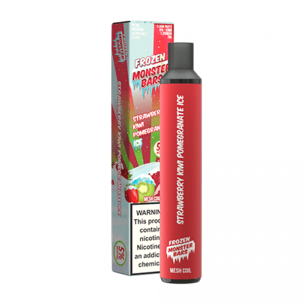 Monster Bars 3500 – Disposable Vape Device – Frozen Strawberry Kiwi Pomegranate Ice – Single / 50mg