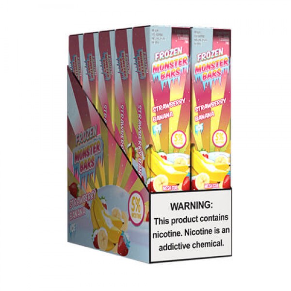 Monster Bars 3500 – Disposable Vape Device – Frozen Strawberry Banana ICE – 10 Pack / 50mg