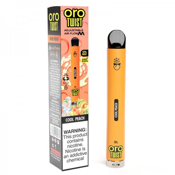 ORO Max Flow Twist – Disposable Vape Device – Cool Peach – Single / 50mg