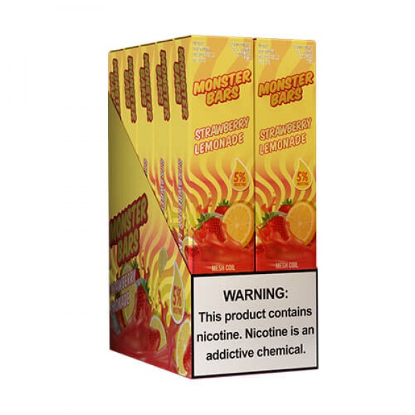 Monster Bars 3500 – Disposable Vape Device – Strawberry Lemonade – 10 Pack / 50mg