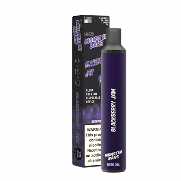 Monster Bars 3500 – Disposable Vape Device – Blackberry Jam – Single / 50mg