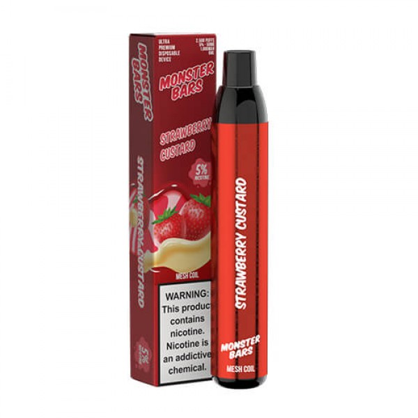 Monster Bars – Disposable Vape Device – Strawberry Custard – Single / 50mg