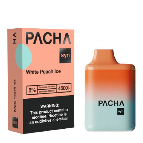 Pacha SYN 4500 – Disposable Vape Device – White Peach Ice – 10 Pack (120ml) / 50mg