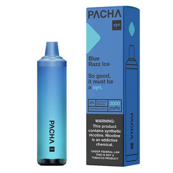 Pachamama SYNthetic 3000 – Disposable Vape Device – Blue Razz Ice – 10 Pack / 50mg