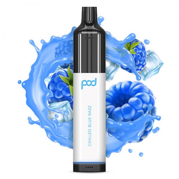Pod 3500 by Pod Juice – Disposable Vape Device – Chilled Blue Razz – 10 Pack (90ml) / 55mg