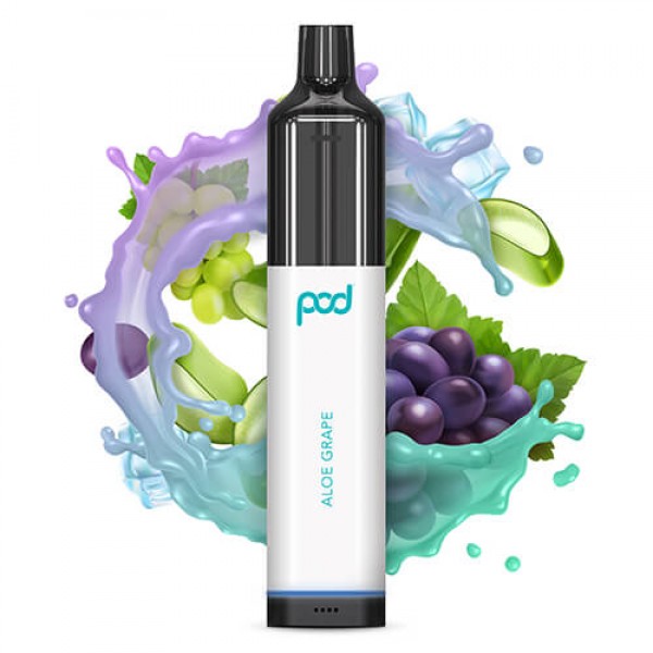 Pod 3500 by Pod Juice – Disposable Vape Device – Aloe Grape – 10 Pack (90ml) / 55mg