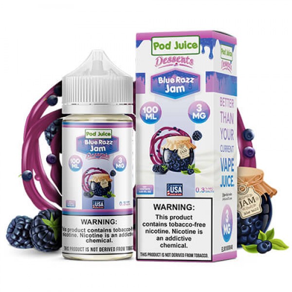 Pod Juice Tobacco-Free – Blue Razz Jam – 100ml / 6mg