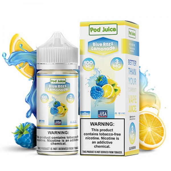 Pod Juice Tobacco-Free – Blue Razz Lemonade – 100ml / 0mg