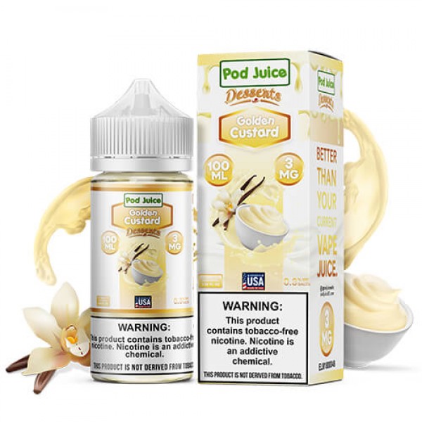 Pod Juice Tobacco-Free – Golden Custard – 100ml / 0mg
