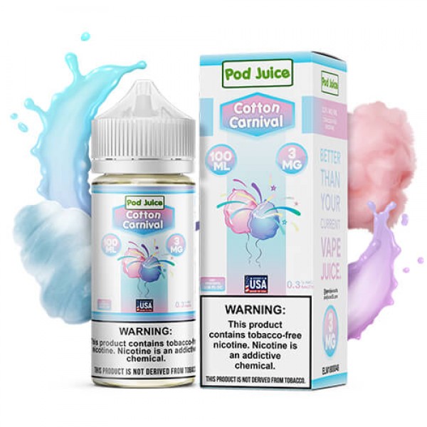 Pod Juice Tobacco-Free – Cotton Carnival – 100ml / 3mg