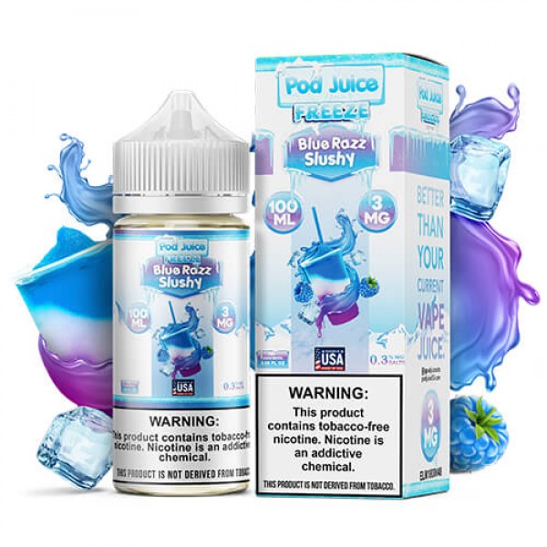 Pod Juice Tobacco-Free – Blue Razz Slushy Freeze – 100ml / 6mg