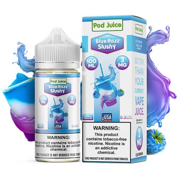 Pod Juice Tobacco-Free – Blue Razz Slushy – 100ml / 6mg