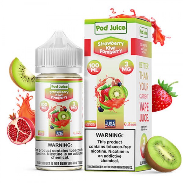 Pod Juice Tobacco-Free – Strawberry Kiwi Pomberry – 100ml / 6mg