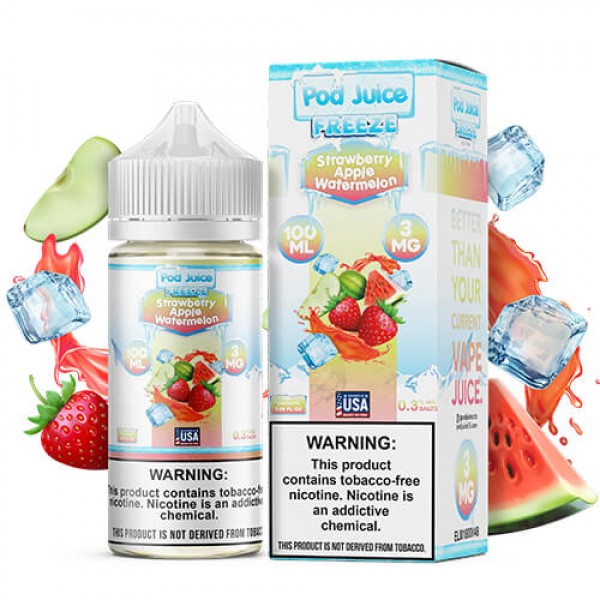 Pod Juice Tobacco-Free – Strawberry Apple Watermelon Freeze – 100ml / 6mg