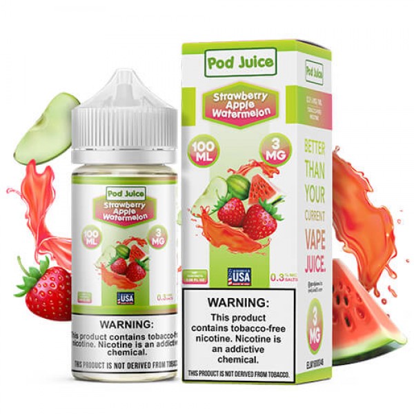 Pod Juice Tobacco-Free – Strawberry Apple Watermelon – 100ml / 0mg