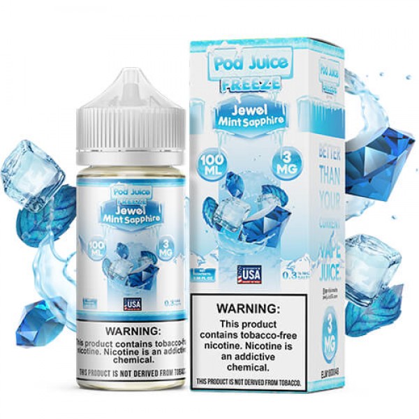 Pod Juice Tobacco-Free – Jewel Mint Sapphire Freeze – 100ml / 3mg