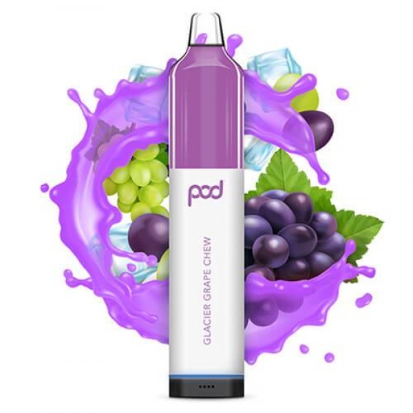 Pod Mesh 5500 Synthetic – Disposable Vape Device – Glacier Grape Chew – Single / 50mg