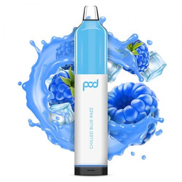 Pod Mesh 5500 Synthetic – Disposable Vape Device – Chilled Blue Razz – Single / 50mg