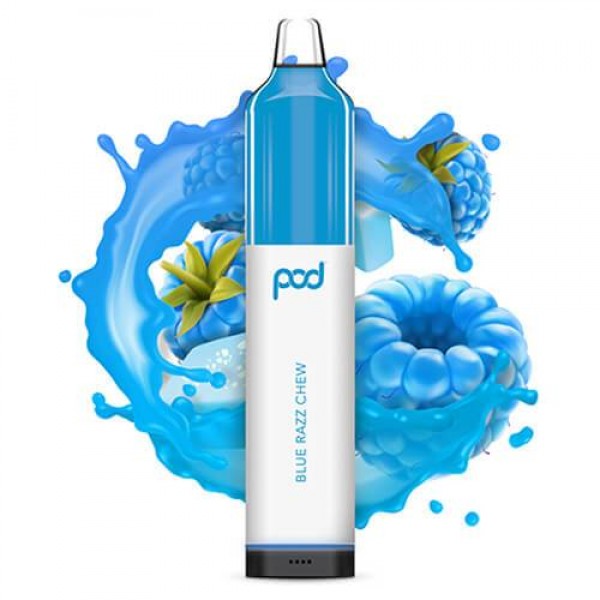 Pod Mesh 5500 Synthetic – Disposable Vape Device – Blue Razz Chew – Single / 50mg