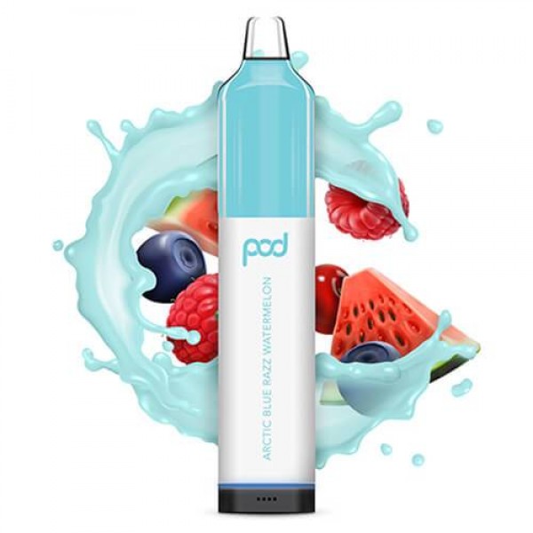 Pod Mesh 5500 Synthetic – Disposable Vape Device – Arctic Blue Razz Watermelon – Single / 50mg