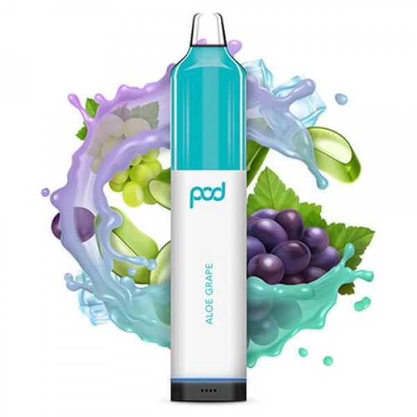 Pod Mesh 5500 Synthetic – Disposable Vape Device – Aloe Grape – Single / 50mg