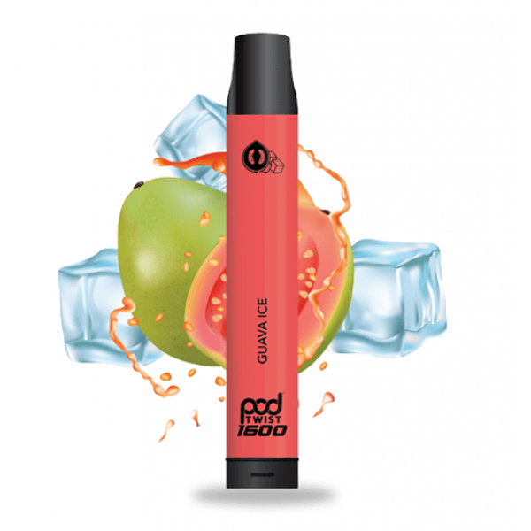 Pod Twist 1600 – Disposable Vape Device – Guava Ice – Single / 55mg