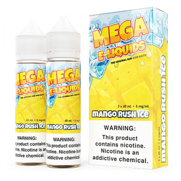 MEGA E-Liquids Sub Ohm Salts – Mango Rush Ice – 2x60ml / 6mg