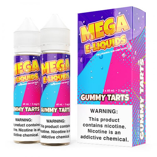 MEGA E-Liquids Sub Ohm Salts – Gummy Tarts – 2x60ml / 0mg