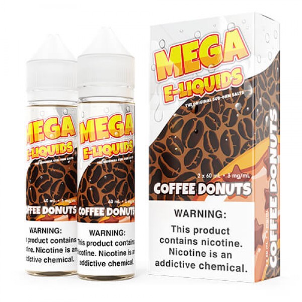 MEGA E-Liquids Sub Ohm Salts – Coffee Donuts – 2x60ml / 6mg