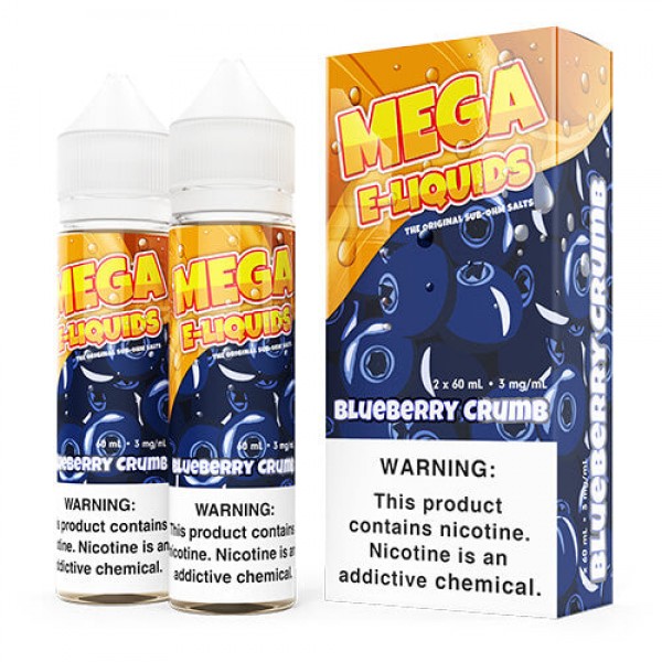 MEGA E-Liquids Sub Ohm Salts – Blueberry Crumb – 2x60ml / 6mg