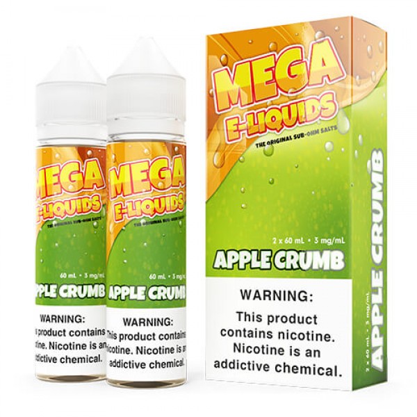 MEGA E-Liquids Sub Ohm Salts – Apple Crumb – 2x60ml / 6mg