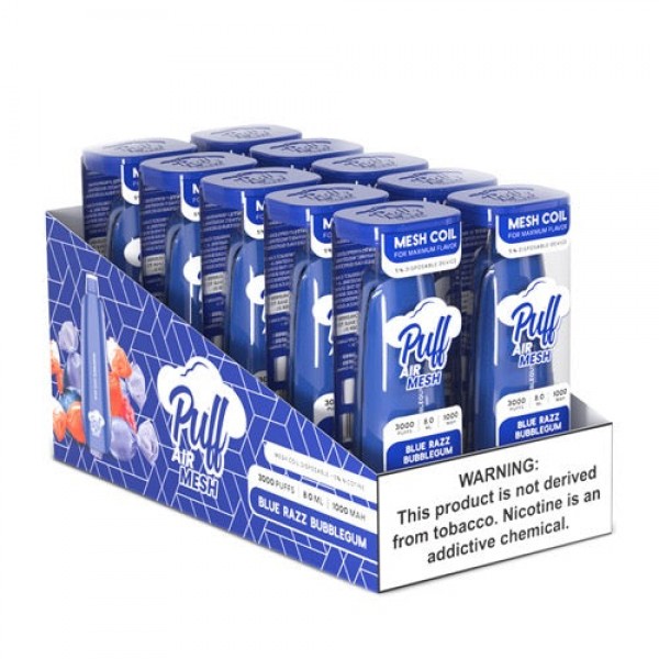 Puff Air Mesh – Disposable Vape Device – Blue Razz Bubblegum – 10 Pack / 50mg