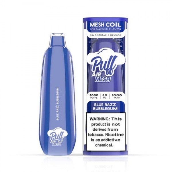 Puff Air Mesh – Disposable Vape Device – Blue Razz Bubblegum – Single / 50mg