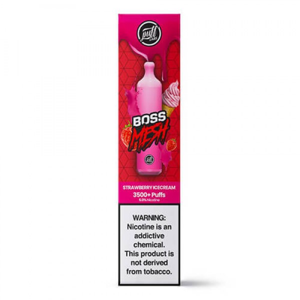 Puff BOSS MESH Synthetic – Disposable Vape Device – Strawberry ICE Cream – Single / 50mg