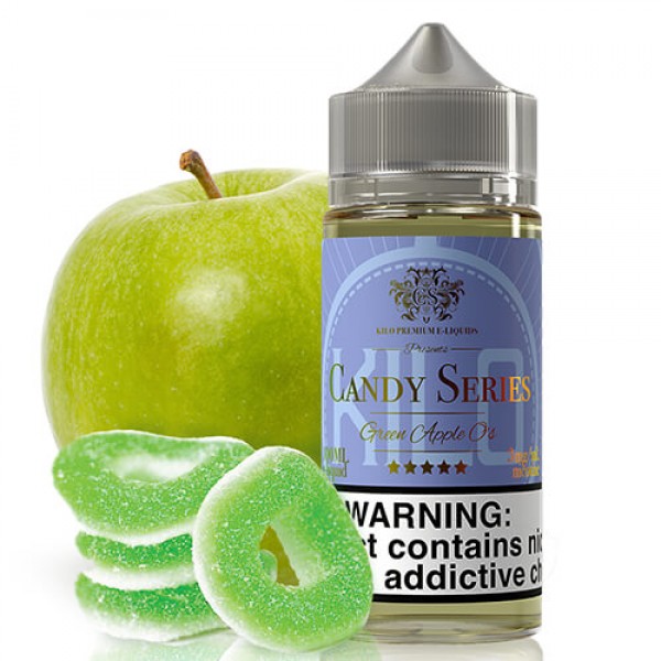 Kilo eLiquids Candy Series – Green Apple Os – 100ml / 3mg