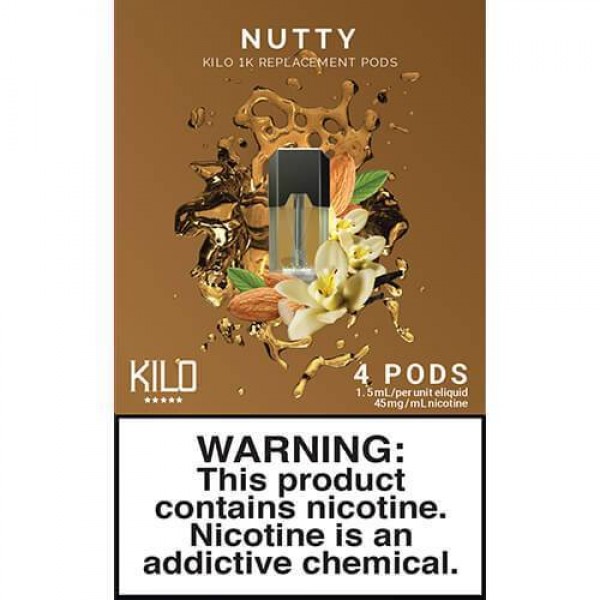 Kilo eLiquids 1K Vaporizer Device – Refill Pod – Nutty (4 Pack) – 1.5ml / 45mg