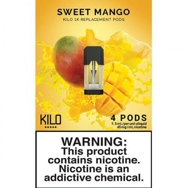 Kilo eLiquids 1K Vaporizer Device – Refill Pod – Sweet Mango (4 Pack) – 1.5ml / 45mg