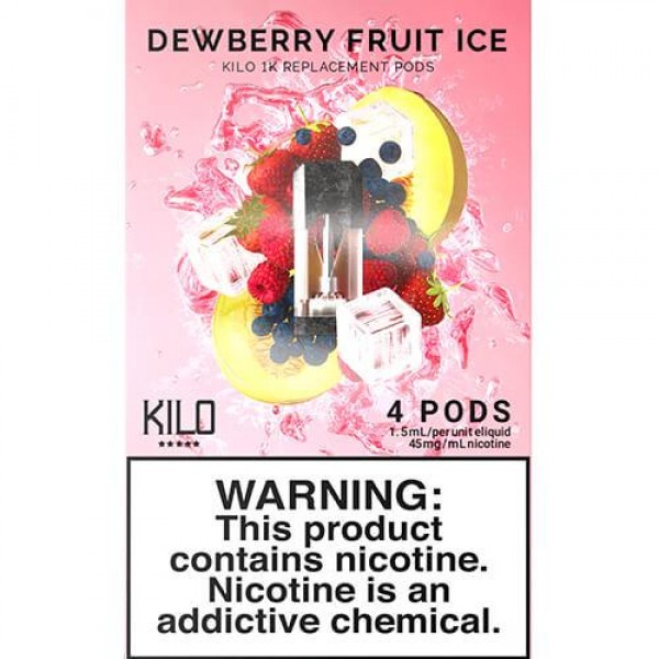 Kilo eLiquids 1K Vaporizer Device – Refill Pod – Dewberry Fruit ICE (4 Pack) – 1.5ml / 45mg