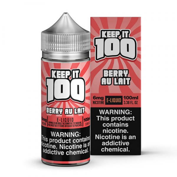 Keep It 100 E-Juice – Berry Au Lait (Strawberry Milk) – 100ml / 0mg