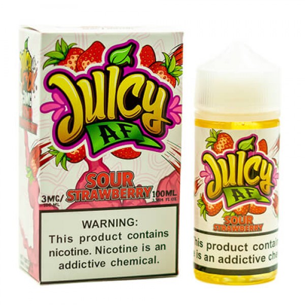 Juicy Af E-Juice – Sour Strawberry – 100ml / 6mg
